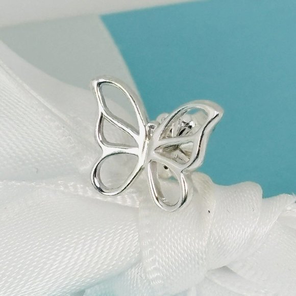 1 Tiffany Butterfly Stud Earring in Sterling Silver Single Replacement - Picture 1 of 5